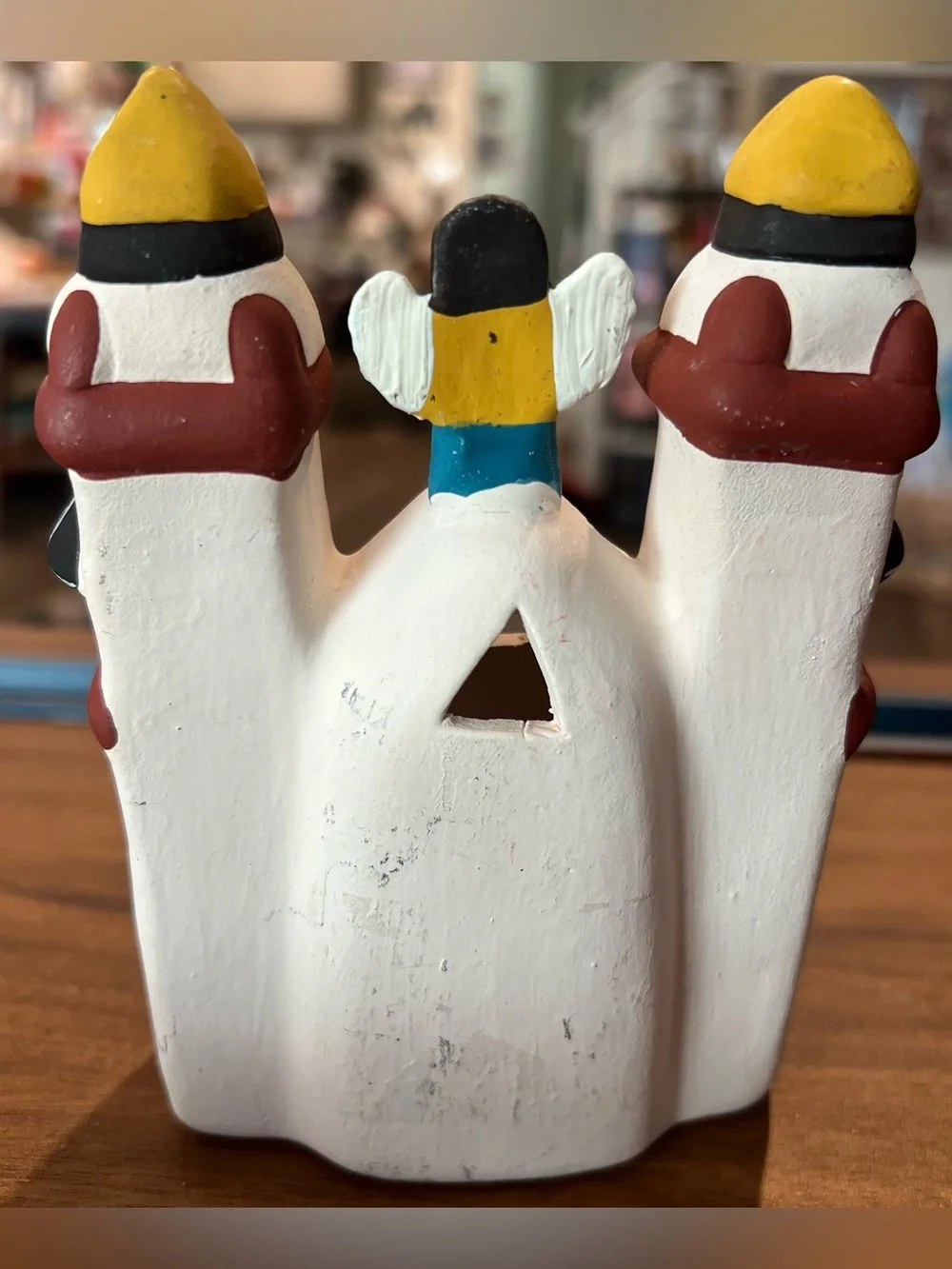 VTG Peru Clay Ceramic Pottery Folk Art Mission Church Nativity Manger Scene